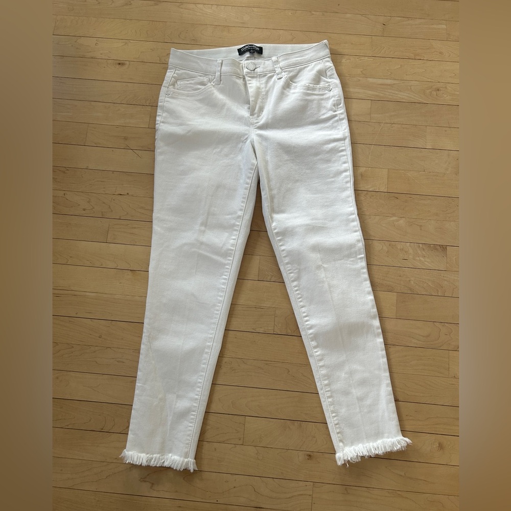 Mac and Me white stretch crop jeans sz 8